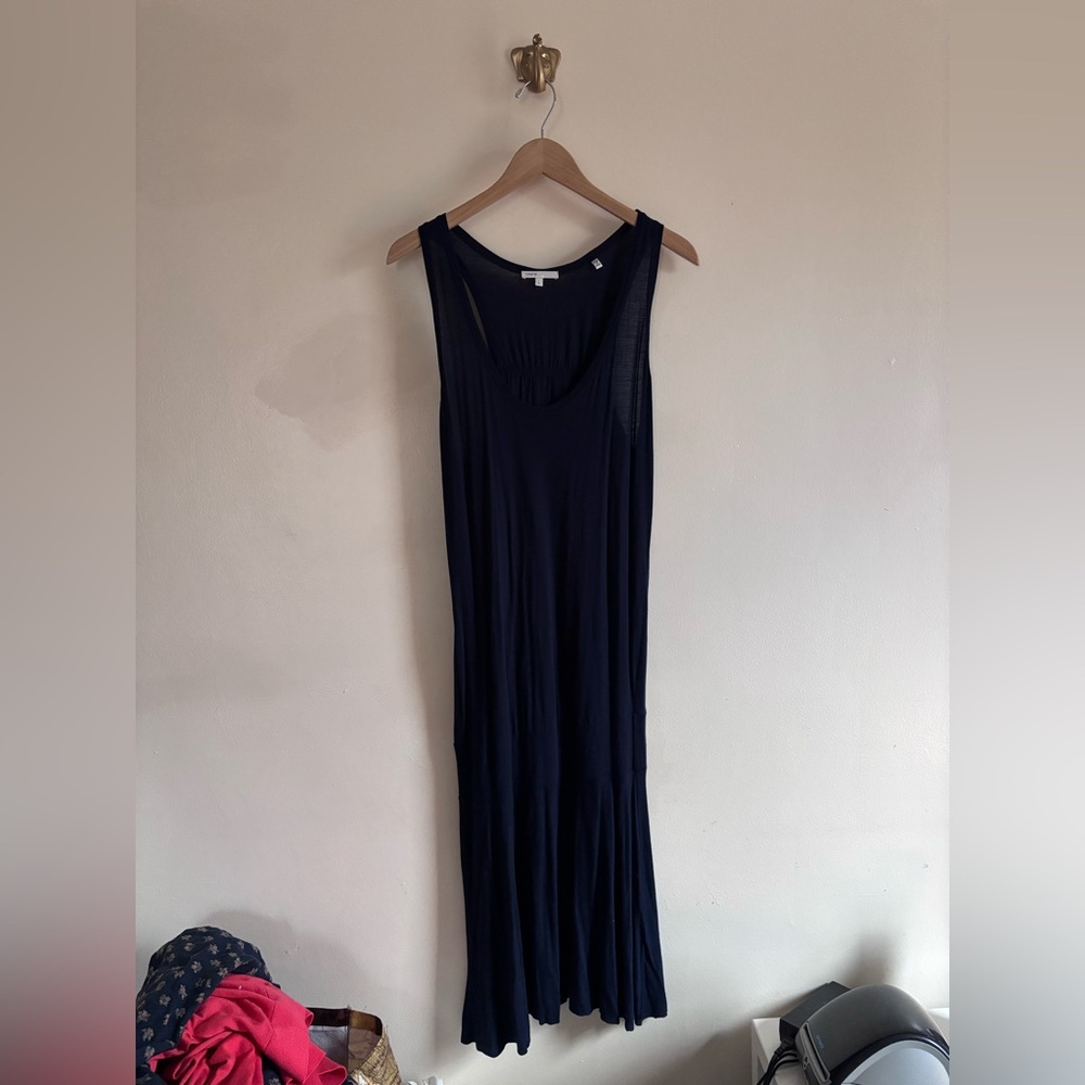 Vince Navy Blue Sleeveless Maxi Tank Dress size L